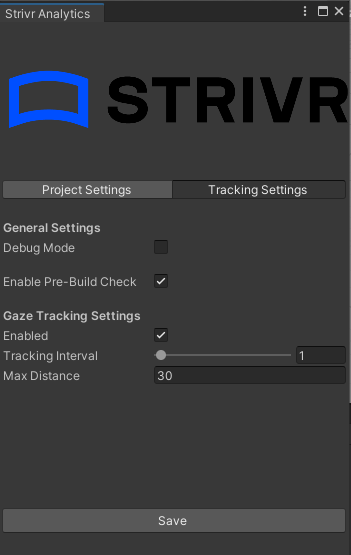 tracking settings