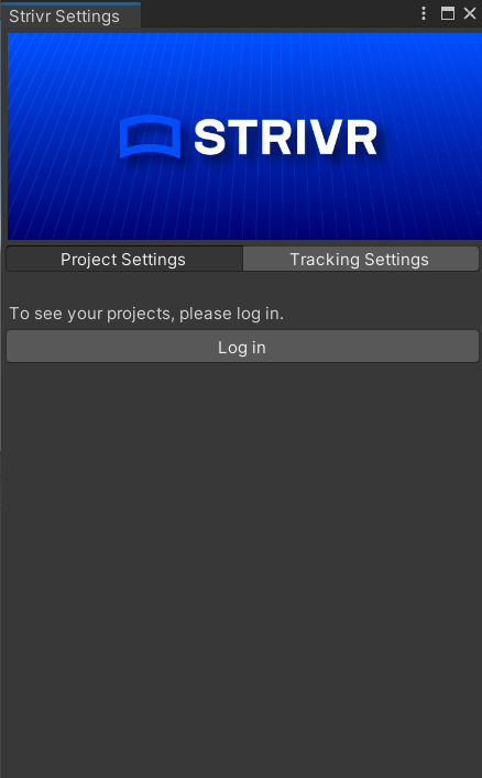 strivr project settings