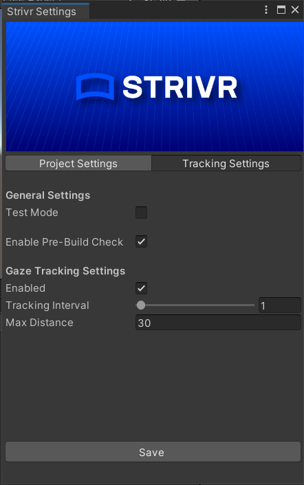 tracking settings