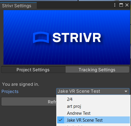 sdk project dropdown