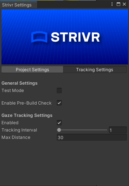 tracking settings